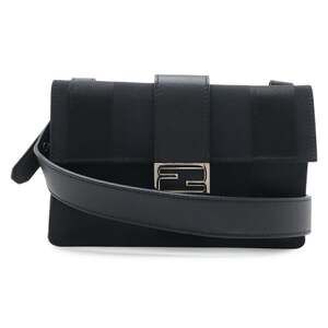 FENDI Pequin Baguette Clutch Shoulder Bag, Body Waist Pouch, 3-Way, Nylon Can...